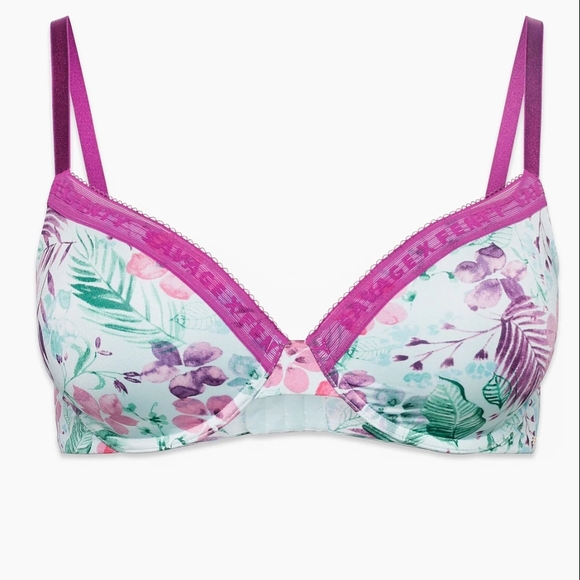 Savage X Fenty Purple and Pink Floral Bra Sz 36DD - Picture 1 of 15